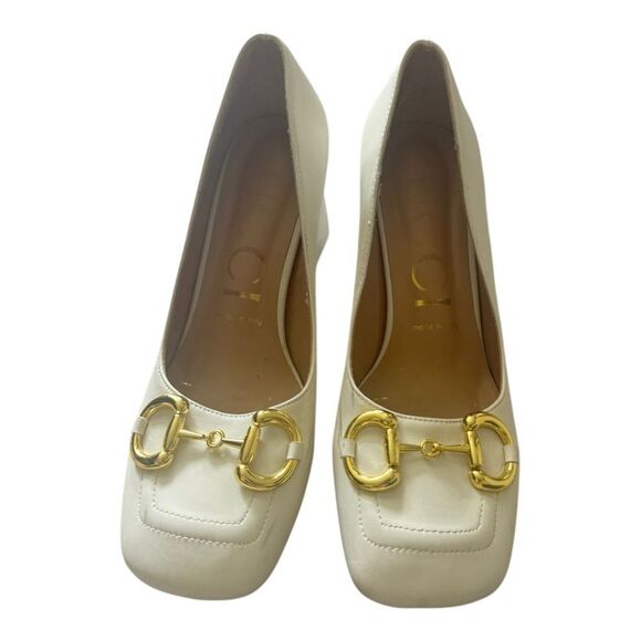 Gucci SZ 39 Horsebit Accent Leather Pumps - Picture 4 of 8